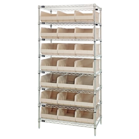 Quantum Storage Systems Stackable Shelf Bin Steel Shelving Systems WR8-445IV